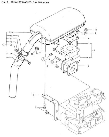 EXHAUST MANIFOLD & SILENCER (2T75U-NP)