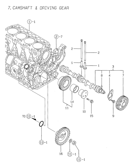 CAMSHAFT & DRIVING GEAR (4TNE98-SA)