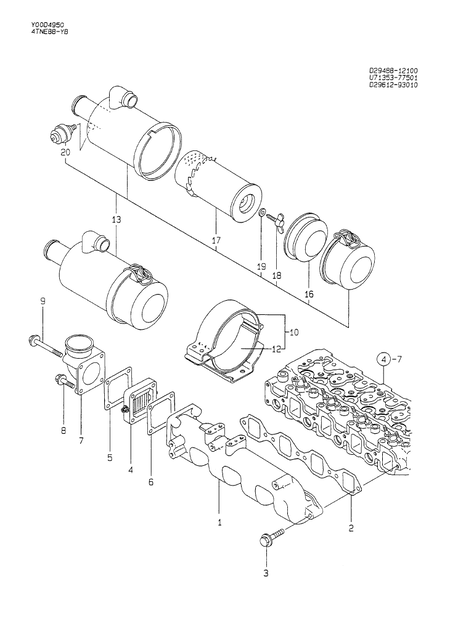 SUCTION MANIFOLD & AIR CLEANER (4TNE88-YB)
