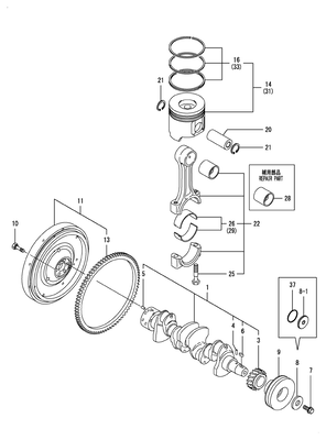 CRANKSHAFT & PISTON (4TNV98T-ZGGE)
