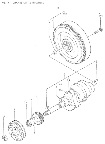 CRANKSHAFT & FLYWHEEL (2T75U-N)