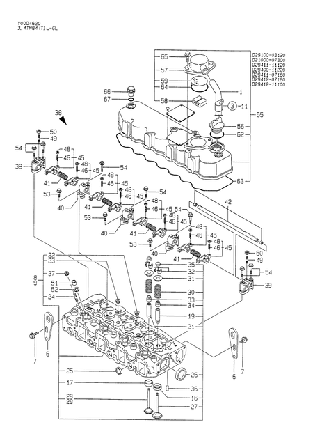 CYLINDER HEAD & BONNET (4TN84L-RGL)