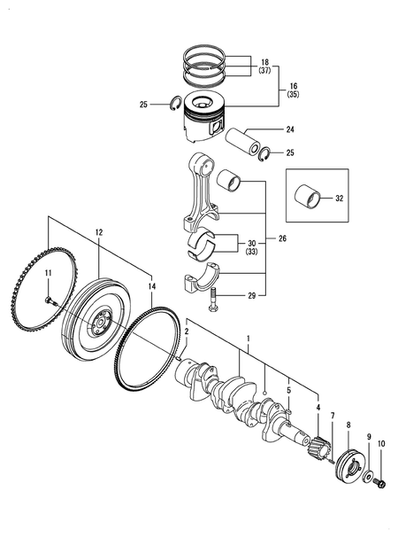 CRANKSHAFT & PISTON (4TNV86CT-DTR)
