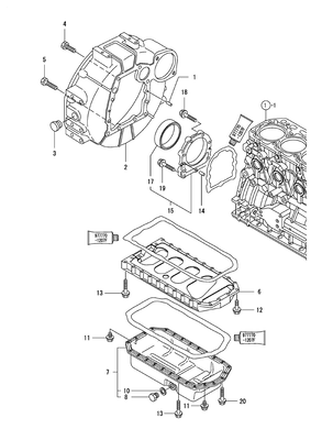 FLYWHEEL HOUSING & OIL SUMP (4TNV84T-BGGE) FLYWHEEL HOUSING & OIL SUMP (4TNV84T-BGGE)