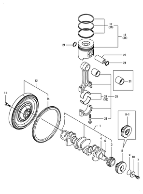 CRANKSHAFT & PISTON (4TNV98T-ZGGM) CRANKSHAFT & PISTON (4TNV98T-ZGGM)