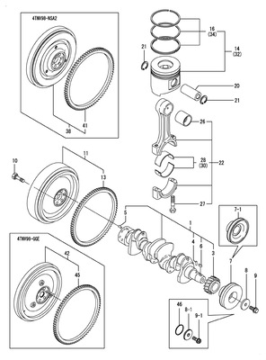 CRANKSHAFT & PISTON (4TNV98-NSA2)