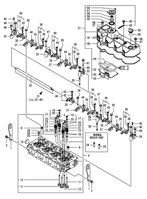 CYLINDER HEAD & BONNET (4TNV98-ZNSA2D) CYLINDER HEAD & BONNET (4TNV98-ZNSA2D)