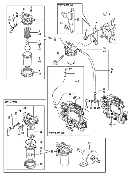 FUEL PIPING (3TNV76-HGE)