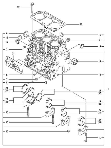 CYLINDER BLOCK (3TNV88-NRE)