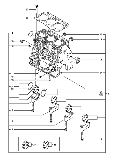 CYLINDER BLOCK (3TNV88C-DKW)