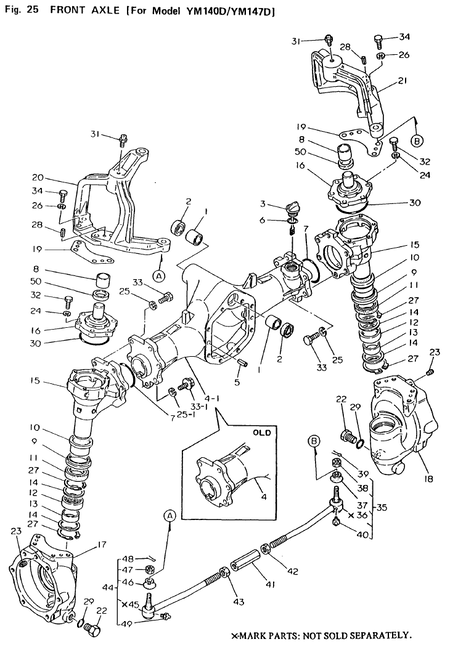 FRONT AXLE (FOR YM140D/147D) (YM140D)