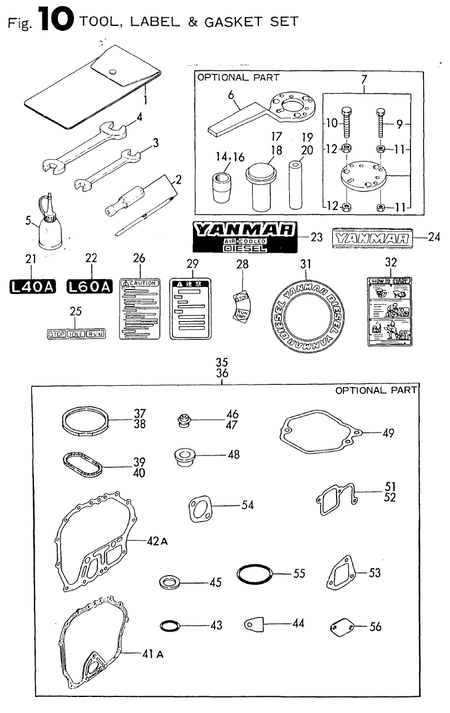 TOOLS / LABELS & GASKET SET (L40AE-S) TOOLS / LABELS & GASKET SET (L40AE-S)
