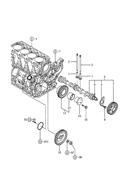 CAMSHAFT & DRIVING GEAR (4TNE98-TB) CAMSHAFT & DRIVING GEAR (4TNE98-TB)