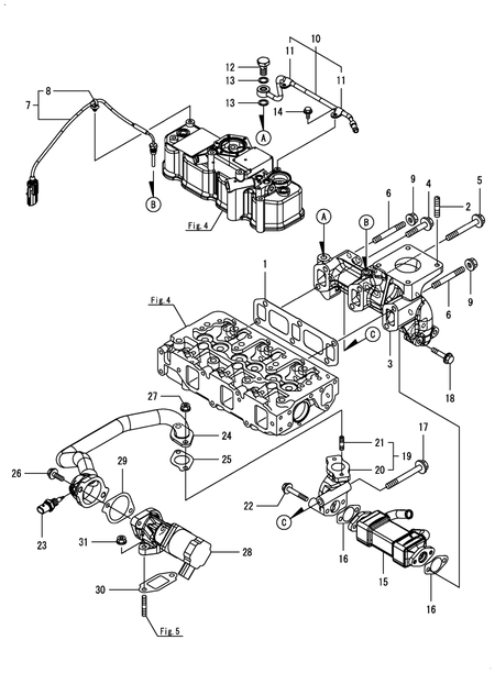 EXHAUST MANIFOLD (3TNV88C-DHM) EXHAUST MANIFOLD (3TNV88C-DHM)