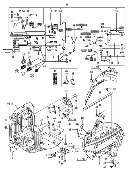 WIRE HARNESS(FLOOR) (YT357AJ,Y(300001-)