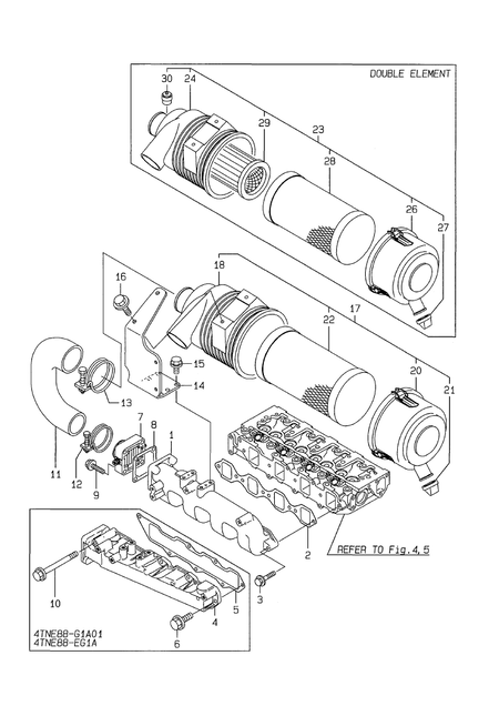 SUCTION MANIFOLD & AIR CLEANER (4TNE88-EG1A)