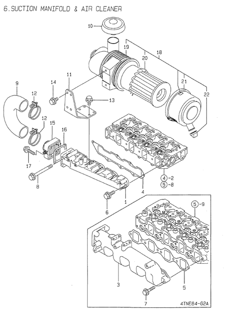 SUCTION MANIFOLD & AIR CLEANER (4TNE84-G1A)