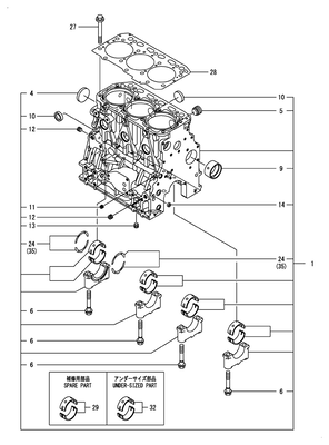 CYLINDER BLOCK (3TNV88C-DSA) CYLINDER BLOCK (3TNV88C-DSA)