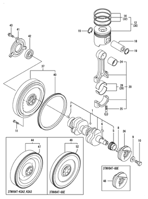 CRANKSHAFT & PISTON (3TNV84T-KSA) CRANKSHAFT & PISTON (3TNV84T-KSA)