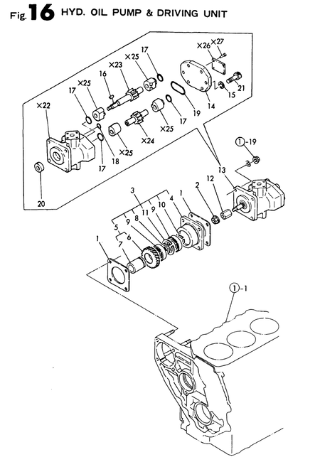 HYD. OIL PUMP & DRIVING UNIT (3T72HA-A)