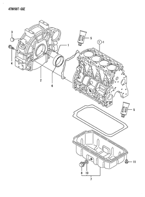 FLYWHEEL HOUSING & OIL SUMP (4TNV98T-NSA) FLYWHEEL HOUSING & OIL SUMP (4TNV98T-NSA)