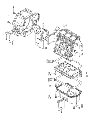 FLYWHEEL HOUSING & OIL SUMP (3TNV84T-BKSA) FLYWHEEL HOUSING & OIL SUMP (3TNV84T-BKSA)