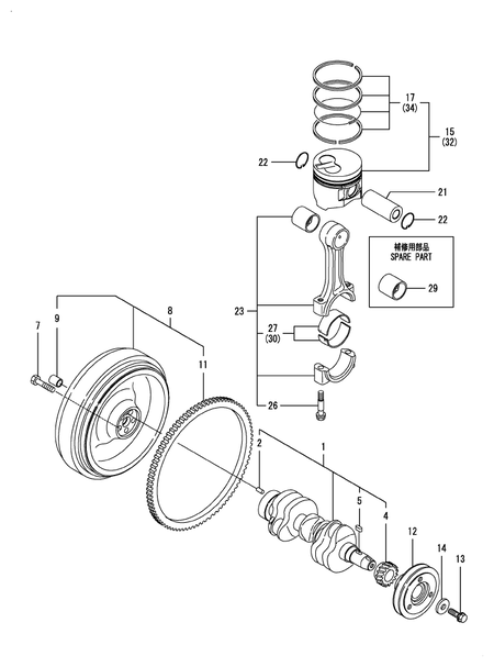CRANKSHAFT & PISTON (3TNV76-PUKN) CRANKSHAFT & PISTON (3TNV76-PUKN)