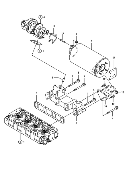 EXHAUST MANIFOLD & SILENCER (4TNV106TXTBL)