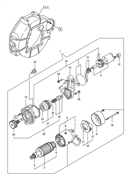 STARTER MOTOR (3TNV88F-ESHYB)