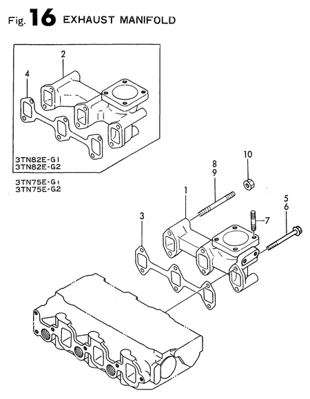 EXHAUST MANIFOLD (3TN75/82E) (4TN82E-G1) EXHAUST MANIFOLD (3TN75/82E) (4TN82E-G1)