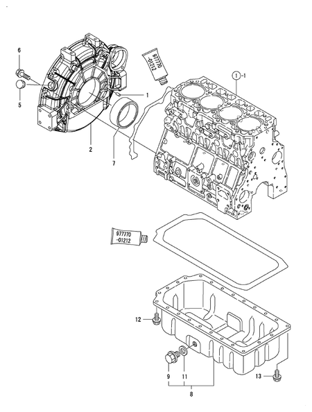 FLYWHEEL HOUSING & OIL SUMP (4TNV106TXTBL)