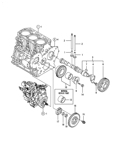CAMSHAFT & DRIVING GEAR (3TNV88-BDWL)