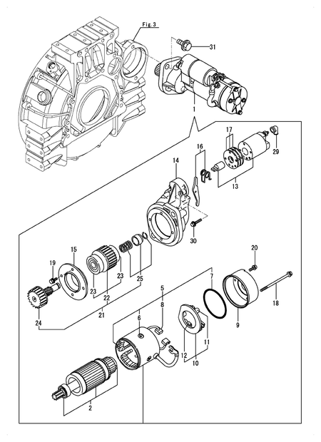 STARTER MOTOR (4TNV98C-PHYBH)