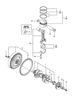 CRANKSHAFT & PISTON (3TNV80F-NCUK)